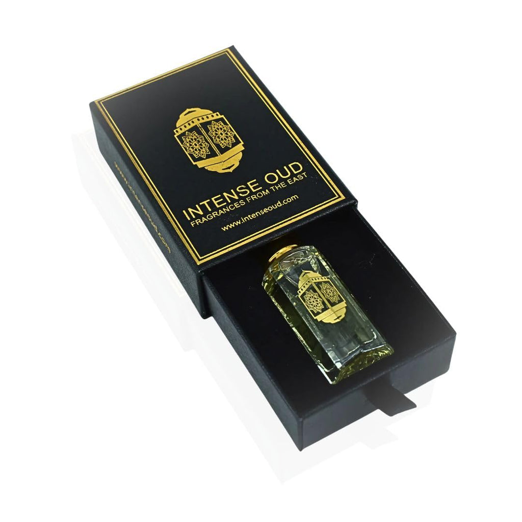 INTENSE OUD Attar Al Ishq Long Lasting Arabian Perfume Oils for Women 12ML (0.40 OZ) Fragrance Oil with Rose, Warm Amber & Bold Oud - Concentrated Perfume Oil & Valentines Day Gift With Black Box