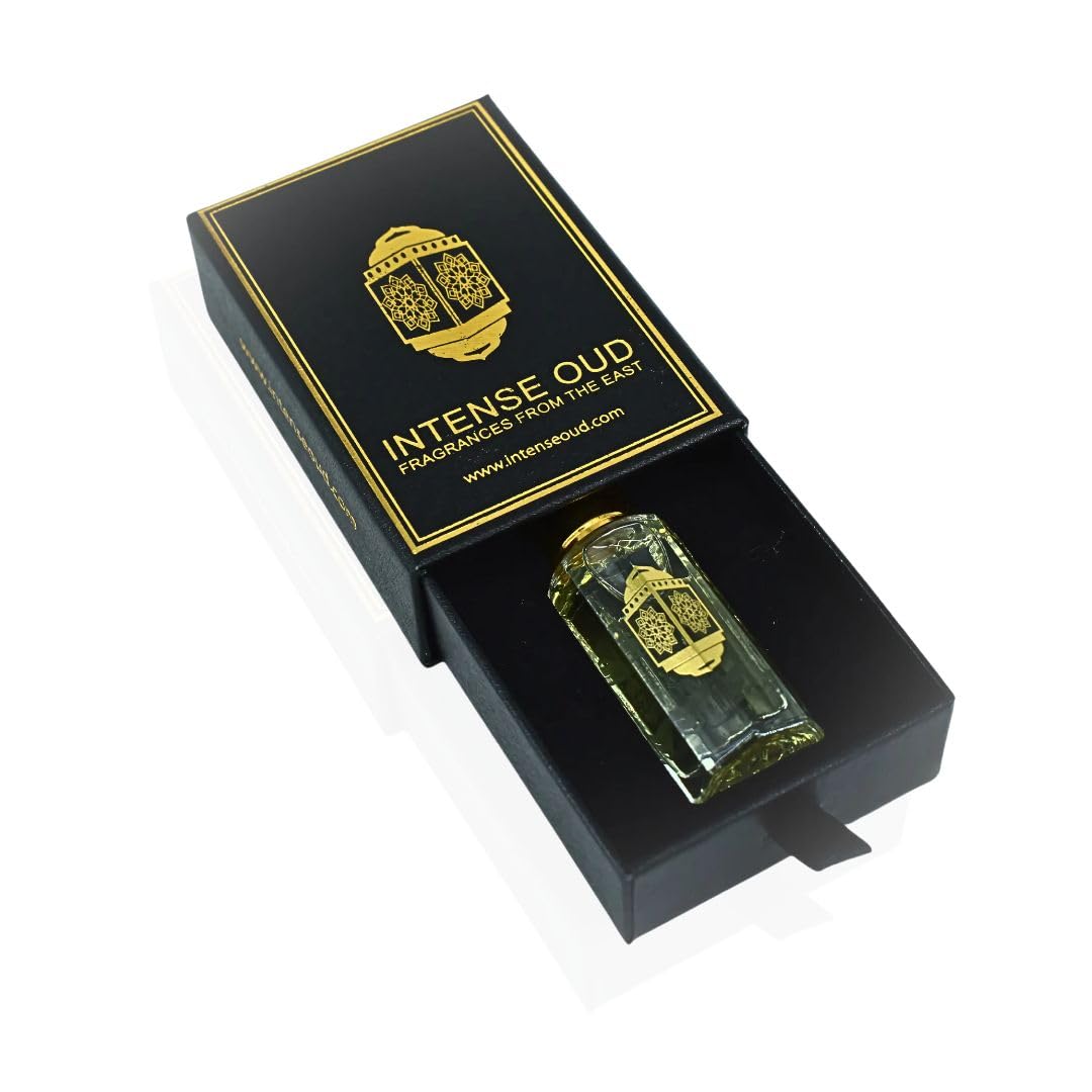 INTENSE OUD Attar Al Ishq Long Lasting Arabian Perfume Oils for Women 12ML (0.40 OZ) Fragrance Oil with Rose, Warm Amber & Bold Oud - Concentrated Perfume Oil & Valentines Day Gift With Black Box