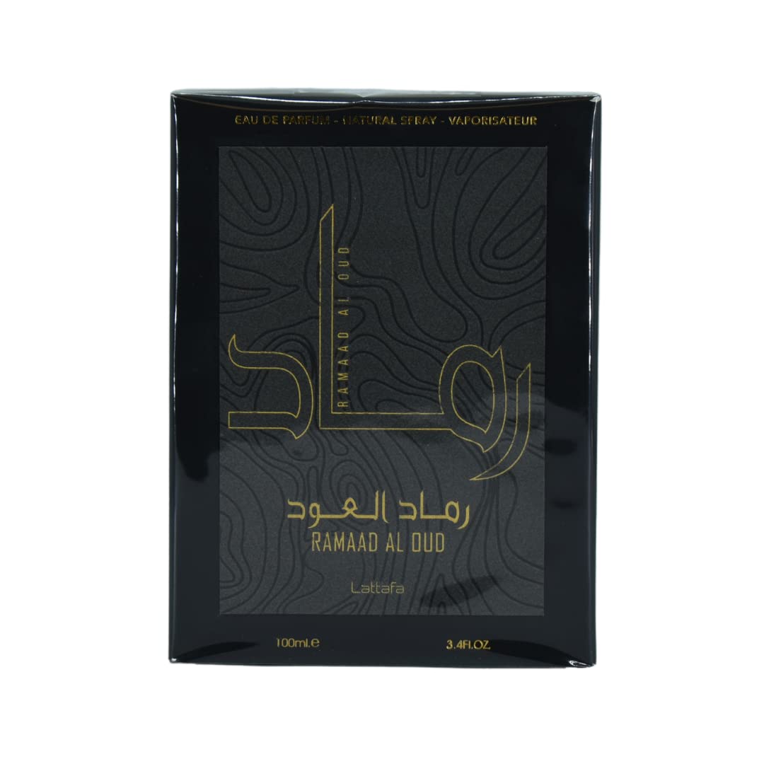 Lattafa Ramaad Al Oud Eau de Parfum Spray for Unisex, 3.4 Ounce