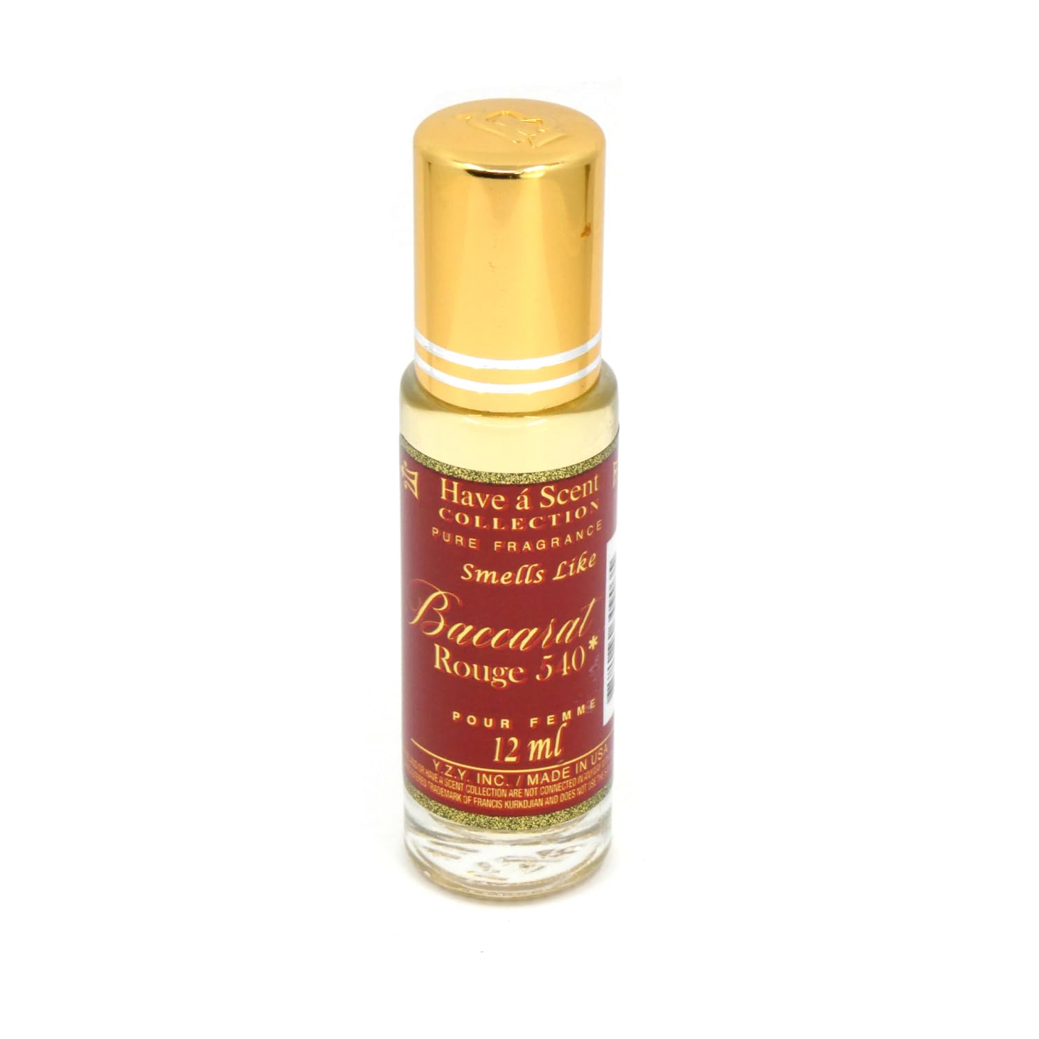 Impression Cologne Scents Roll-On 12ml Eau de Parfum for Men - Luxury Fragrance, Travel Size/Carry on, Long Lasting Scent (Baccarat Rouge 540)