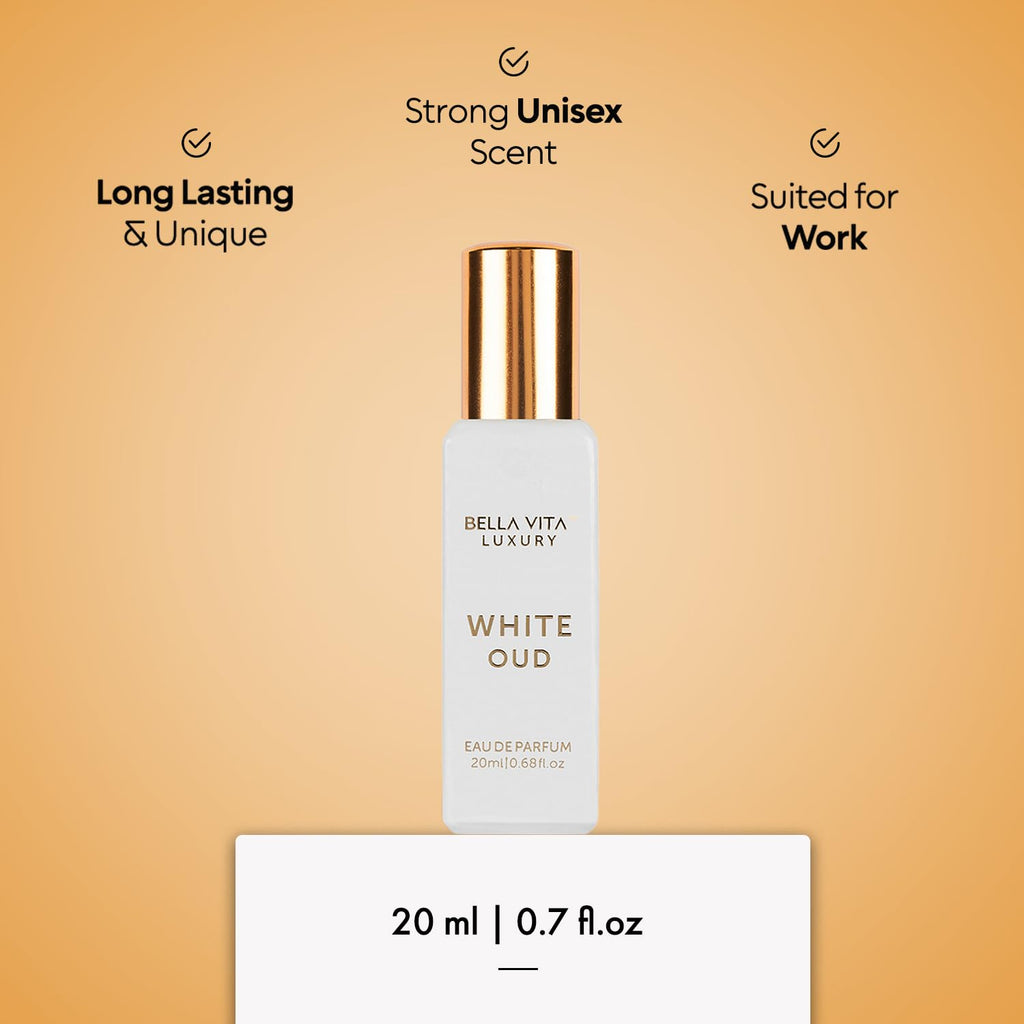 BellaVita Luxury Honey OUD & White OUD Travel Size Edition (20 ml) Perfume | Long-Lasting Mini Perfumes | Notes: Patchouli, Honey, Musk & Amber Notes | Pocket Size Perfume