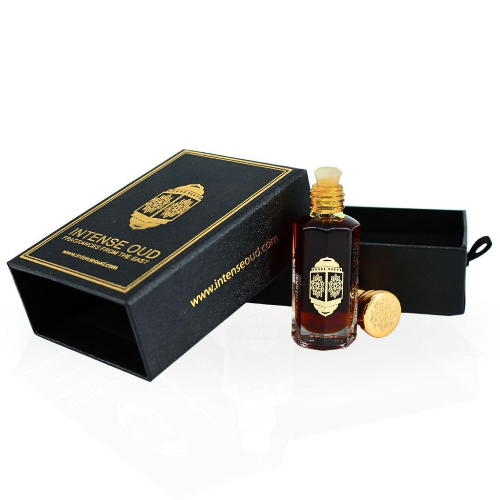 INTENSE OUD Mukhallat Al Zafran Long Lasting Arabian Perfume Oils for Women 12ML (0.40 OZ) – Spicy & Sweet Fragrance Oil - Premium Concentrated Perfume Oil & Valentines Day Gift With Black Gift Box