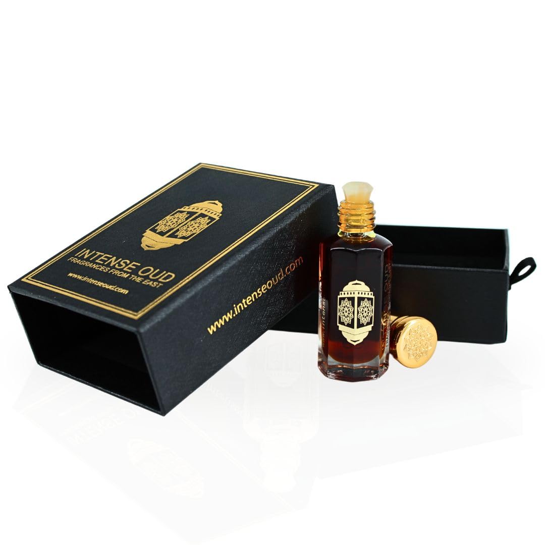 INTENSE OUD Mukhallat Al Zafran Long Lasting Arabian Perfume Oils for Women 12ML (0.40 OZ) – Spicy & Sweet Fragrance Oil - Premium Concentrated Perfume Oil & Valentines Day Gift With Black Gift Box