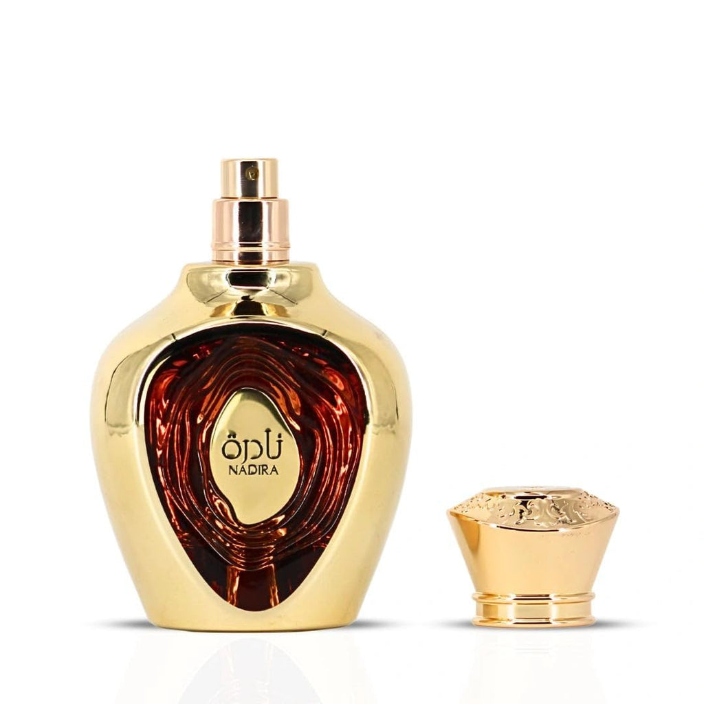 Lattafa Niche Emarati Nadira Eau de Parfum for Women - 100ml (3.4 oz) | Tropical Gourmand Perfume with Caramel, Milk & Juicy Fruits | Sweet, Creamy & Addictive | Long-Lasting Luxurious Fragrance