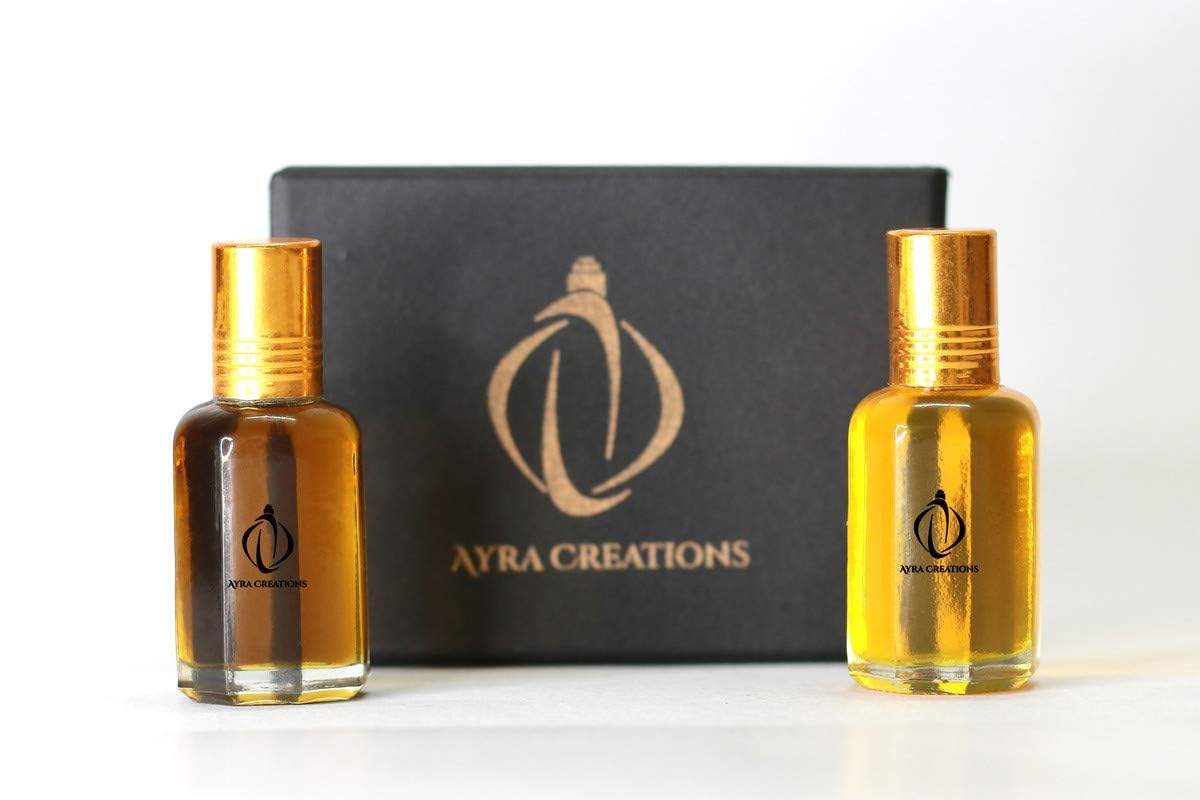Original Arabian Oudh Mukhallat Attar + Arabian Rose Attar Perfumes | 24 Hours Long Lasting Aroma | Unisex | Alcohol Free | 12ml + 12ml + Gift