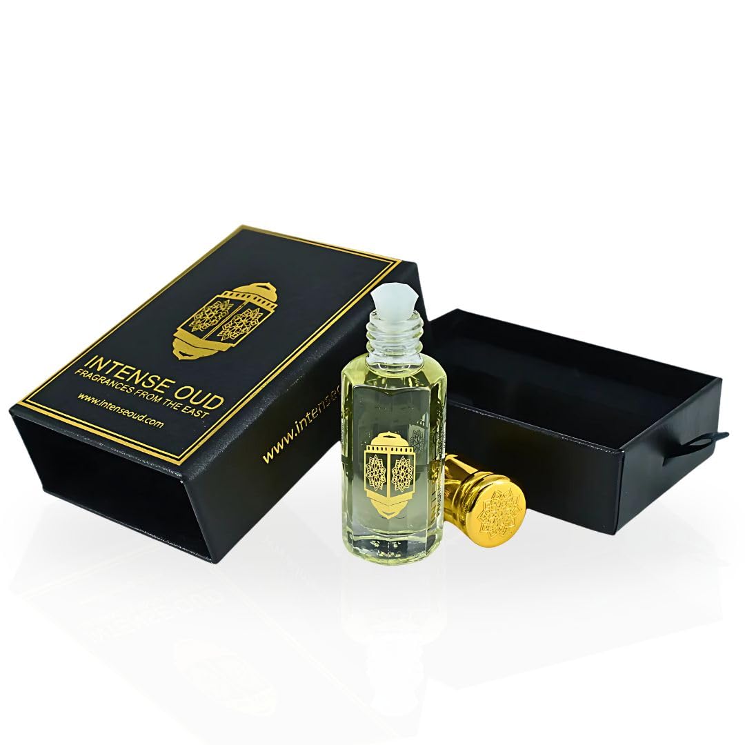 INTENSE OUD Attar Al Ishq Long Lasting Arabian Perfume Oils for Women 12ML (0.40 OZ) Fragrance Oil with Rose, Warm Amber & Bold Oud - Concentrated Perfume Oil & Valentines Day Gift With Black Box