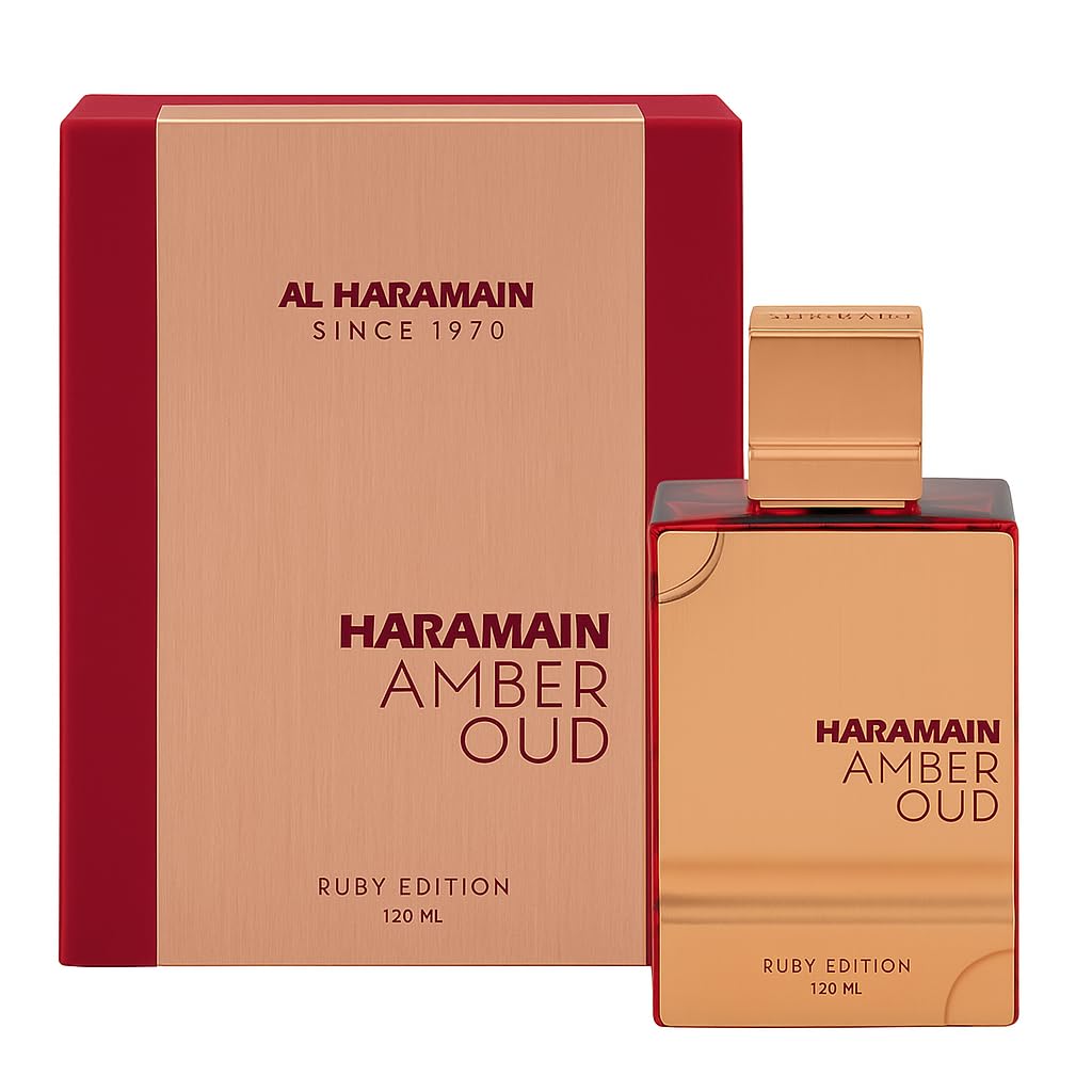 Al Haramain Amber Oud Ruby Edition - Arabian Perfume for Women and Men - Unisex Amber Perfume - Long Lasting Perfume for Men and Women - 4 oz