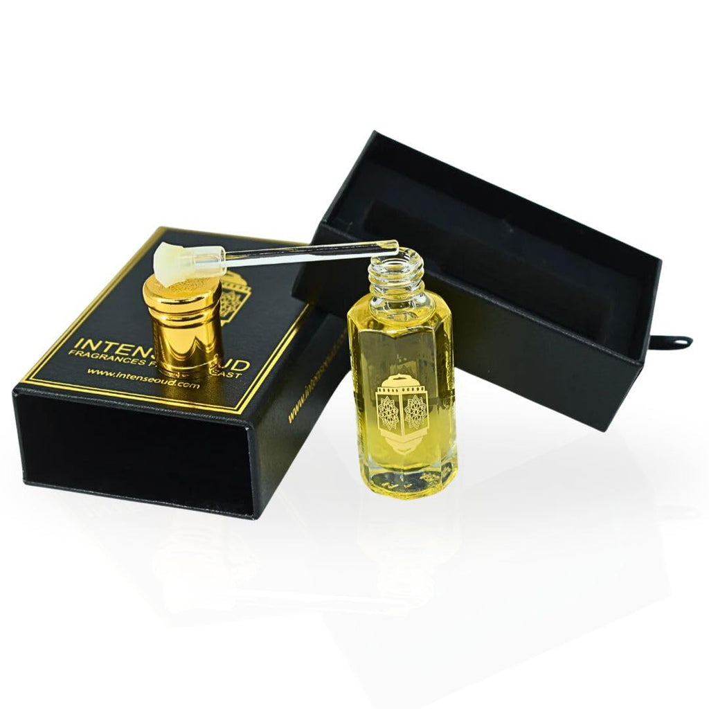 INTENSE OUD Platinum Sand Long Lasting Arabian Perfume Oils for Women 12ML (0.40 OZ) Fragrance Oil with Peach, Amber & Creamy Vanilla - Concentrated Perfume Oil & Valentines Day Gift With Black Box
