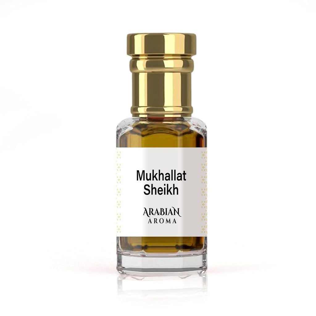 RF Arabian Mukh.allat Sheikh Attar | Woody Oud & Rose Fragrance | Alcohol-Free, Long-Lasting | 100% Pure Perfume | Ittar For Men & Women | Fresh Spicy Woody Attar for Men (6ml)