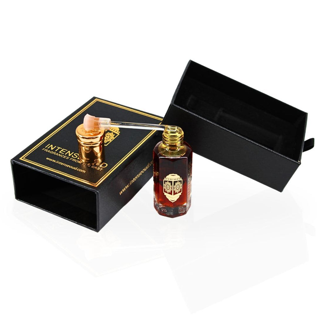 INTENSE OUD Mukhallat Al Zafran Long Lasting Arabian Perfume Oils for Women 12ML (0.40 OZ) – Spicy & Sweet Fragrance Oil - Premium Concentrated Perfume Oil & Valentines Day Gift With Black Gift Box