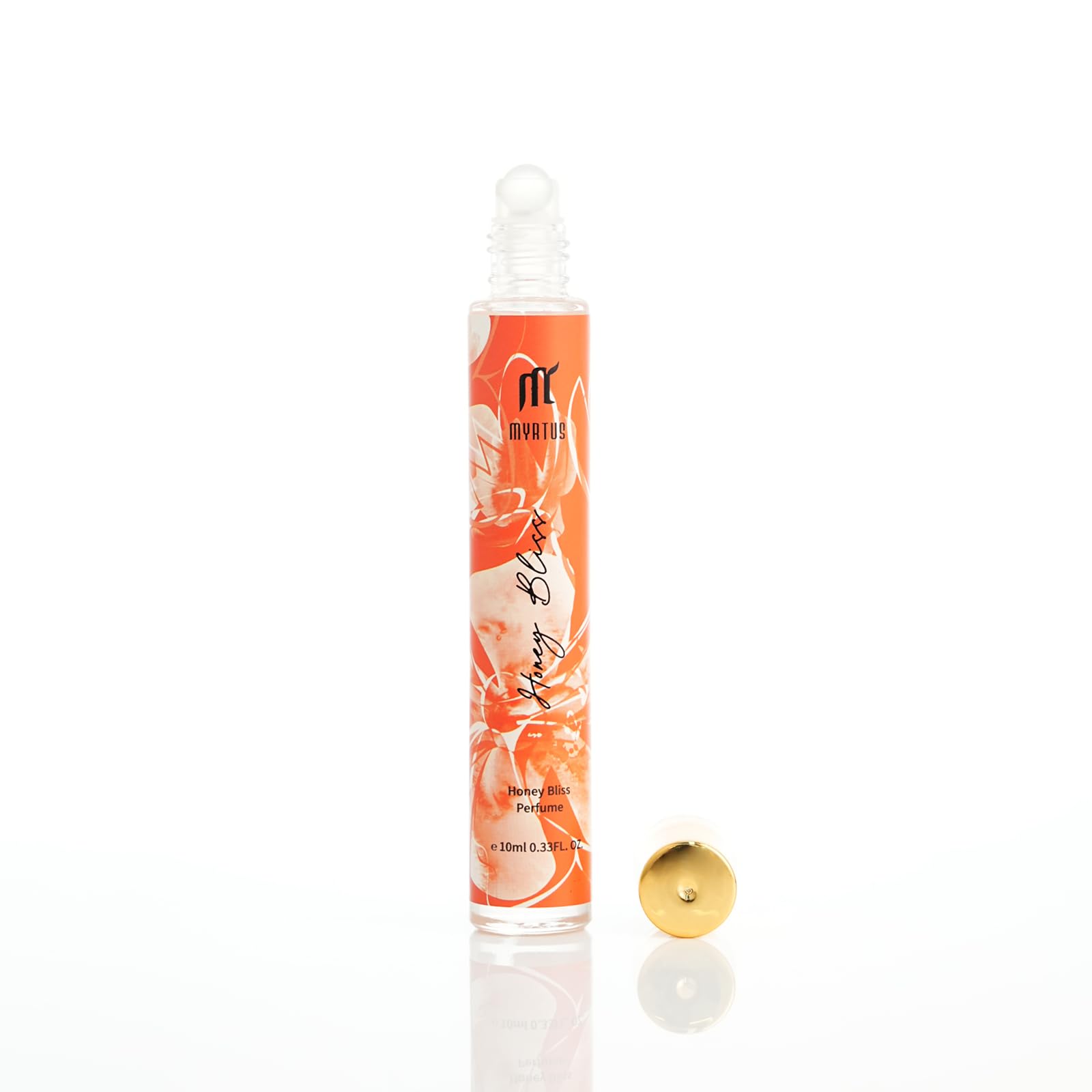 MYRTUS Long Lasting Perfume for Women, 0.33 fl.oz Gourmand Oriental Fragrance in Glass Bottle, Portable Roll On Eau de Parfum for Day & Night Alcohol Free Perfumes