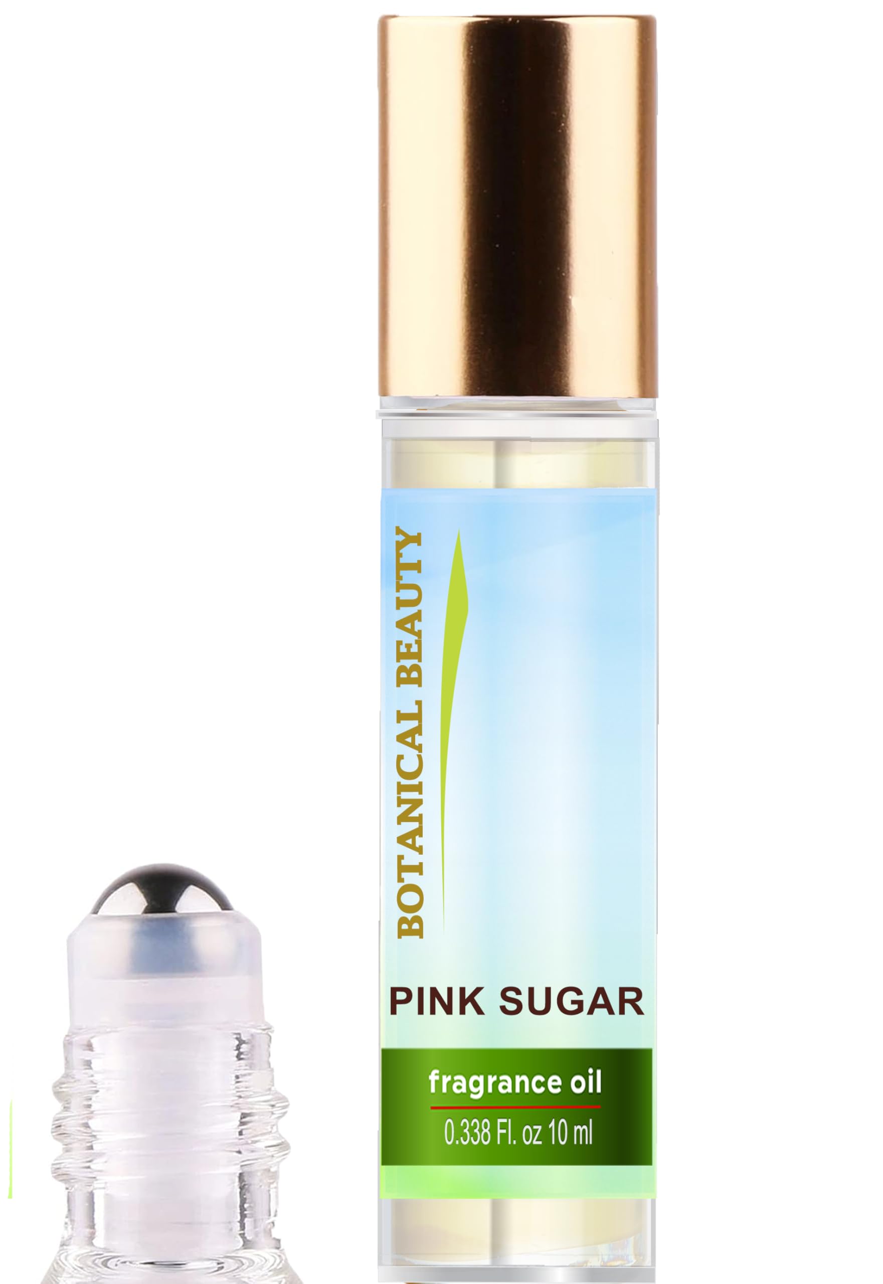 Botanical Beauty PINK SUGAR FRAGRANCE OIL ROLL-ON Rollerball Perfume, Long Lasting an luxury scent blend of Lemon, Orange, Jasmine, Rose, Lily of the Valley, Sugary Vanilla (0.338 Fl Oz 10 ml)