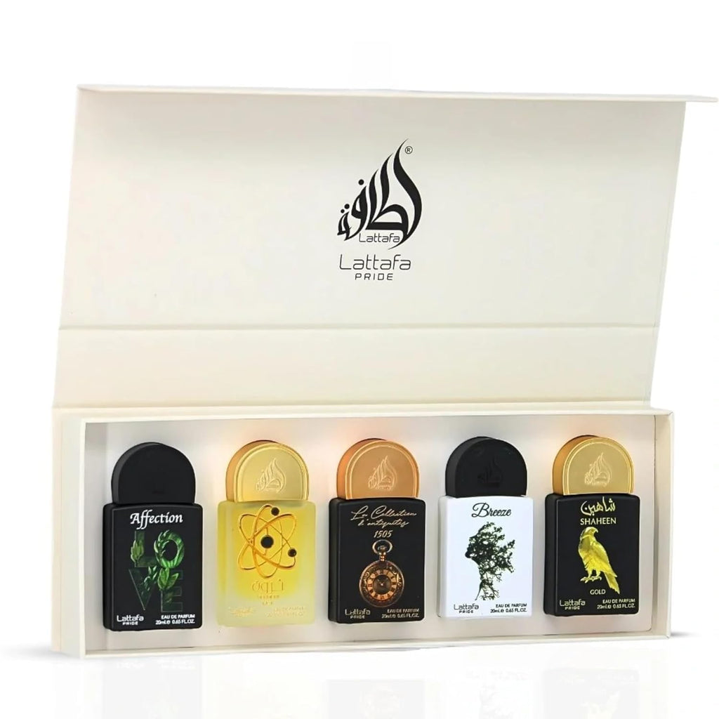 Lattafa Pride Gift Sets – Long Lasting Arabian Perfumes for Women Collection No.1 (5 x 20ml) – Eau de Parfum Spray – Elegant Ladies Perfume with Luxurious Scents – Premium Gift Box for Every Occasion