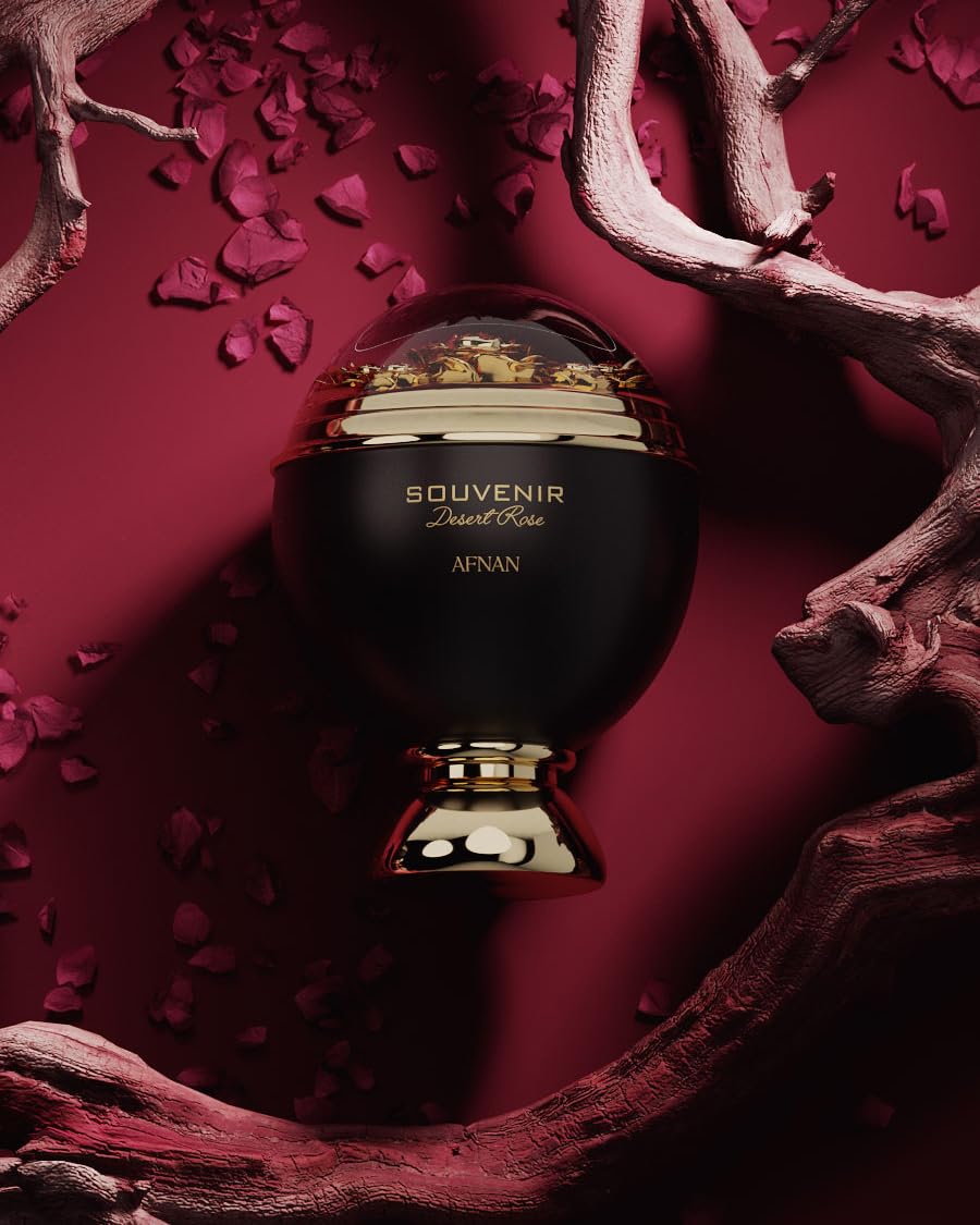Afnan Souvenir Desert Rose Women's Luxurious Perfume Gift Set – Eau De Parfum, Body Lotion & Shower Gel