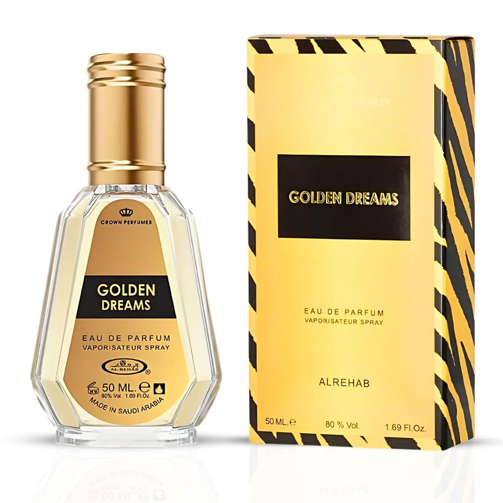 Al Rehab Golden Dreams Eau de Parfum Spray for Women, 1.7 Ounce / 50ml