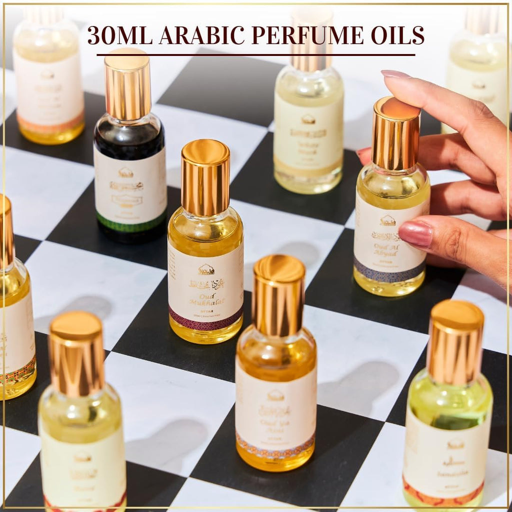 Dukhni White Oud Attar Oil Arabic perfume oils for men and women, Alcohol Free | 30ml Pure roll on perfume, authentic white oud oil | Eid, Ramadan Gifts, Vegan Islamic Fragrances