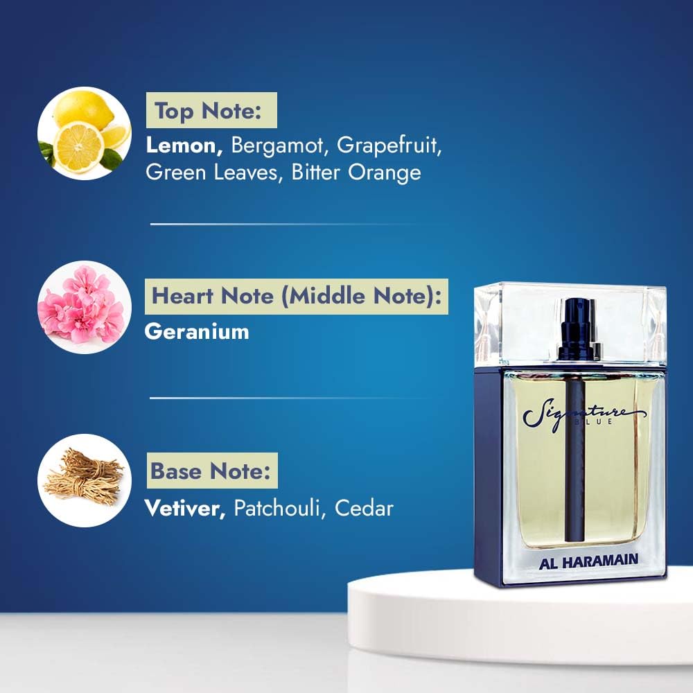 Al Haramain Signature Blue Eau De Parfum Spray for Unisex, 3,4 Ounce