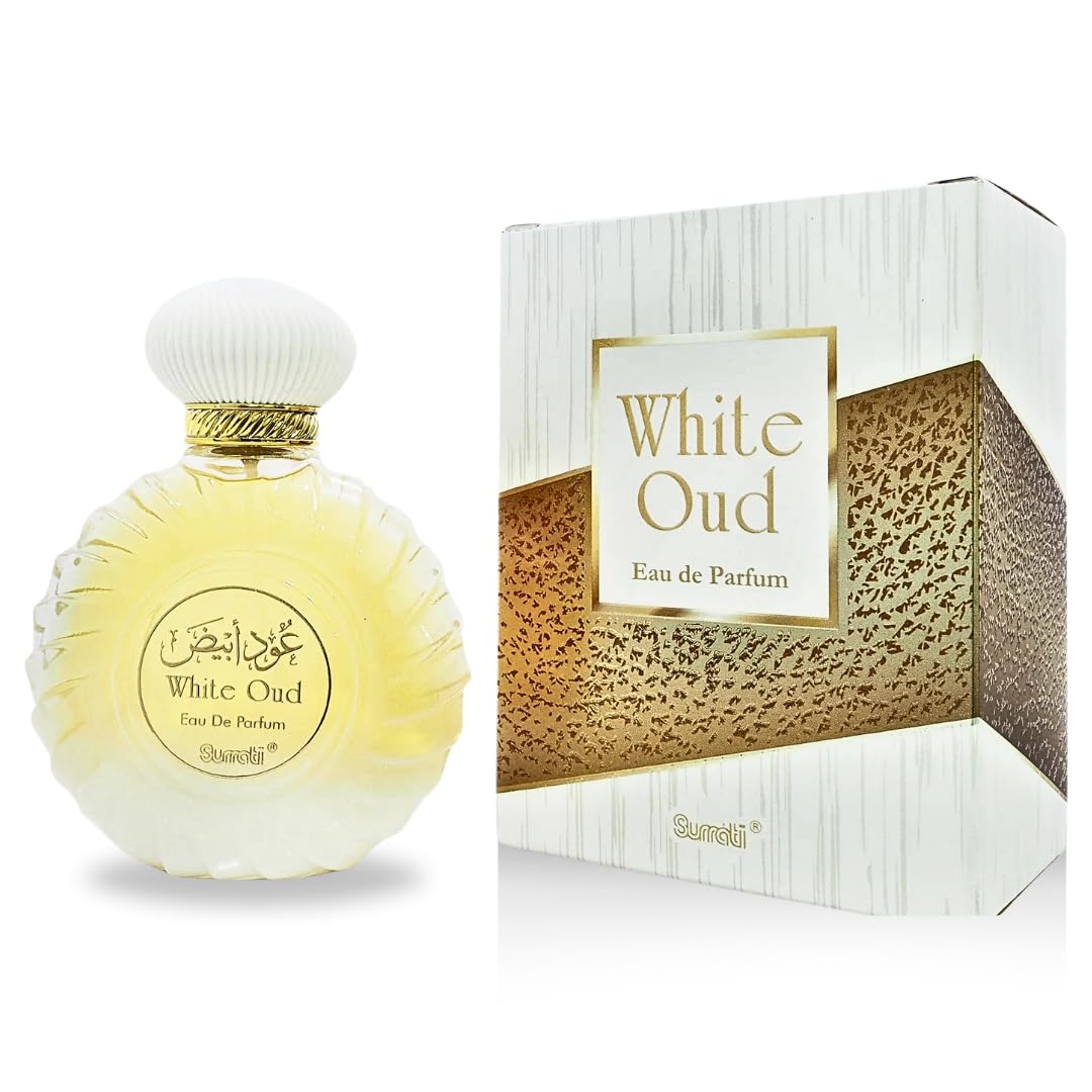 Surrati White Oud Eau De Parfum Spray 100ML (3.38 OZ) – Long Lasting Arabian Perfume For Men with Rich Tobacco, Oud, Leather & Saffron Notes – Exotic & Premium Perfume Men Will Love