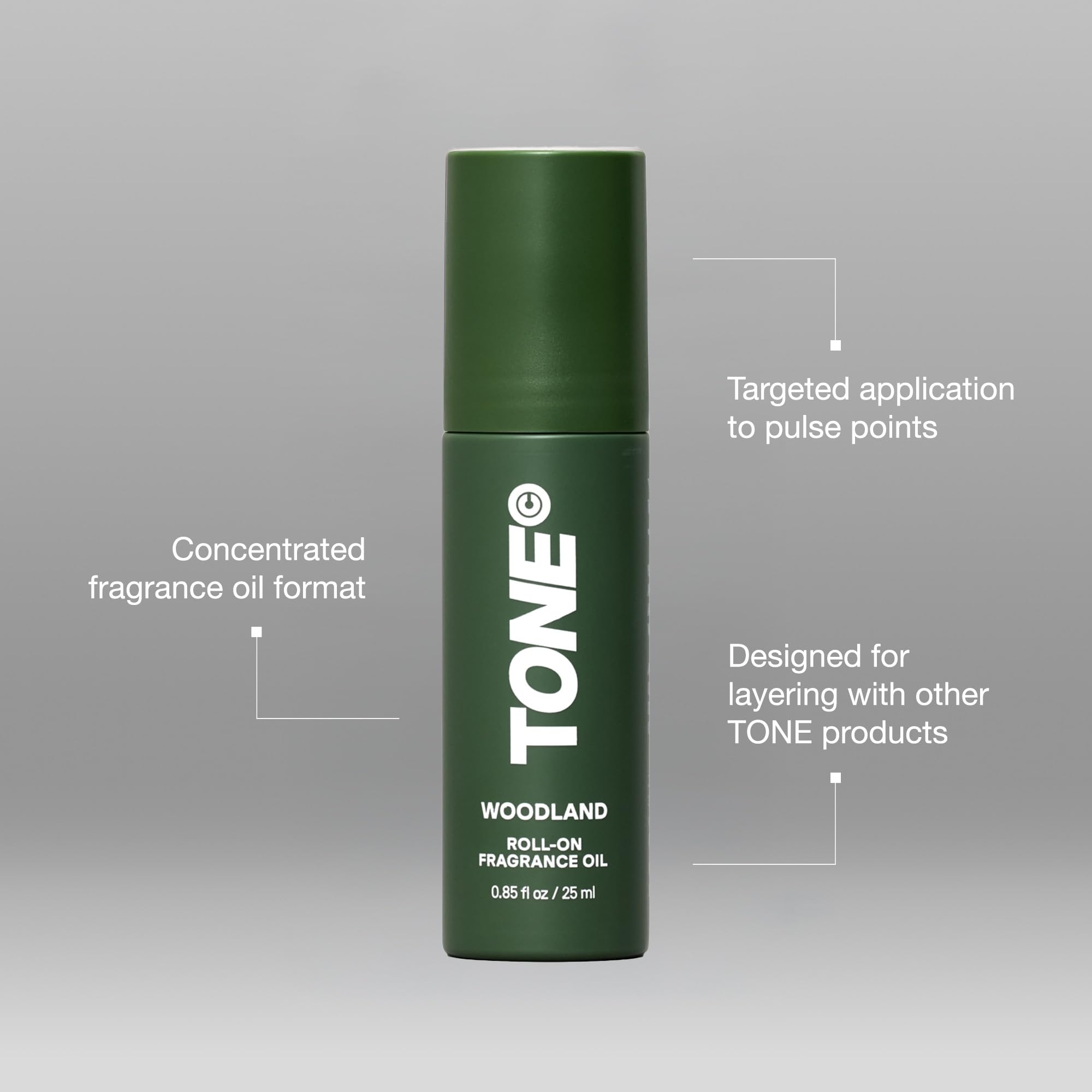TONE Fragrance Oil - Woodland | Roll-on | Notes of Oud, Leather, and Sandalwood | Perfume Cologne Oil | Travel Size, 0.85 oz