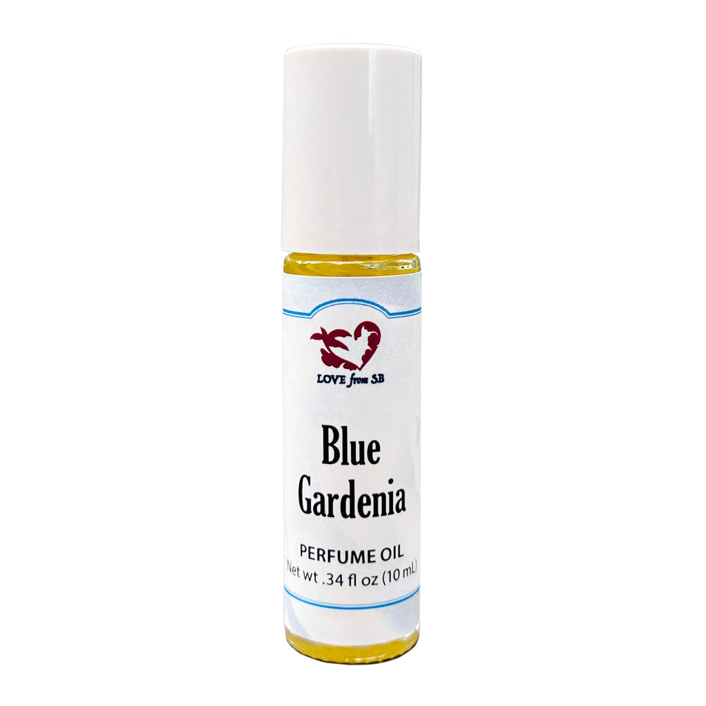 Blue Gardenia Perfume Oil | .03 oz/10 ml Roll On Bottle with Organic Jojoba Oil | Made in Santa Barbara, California (Blue Gardenia)