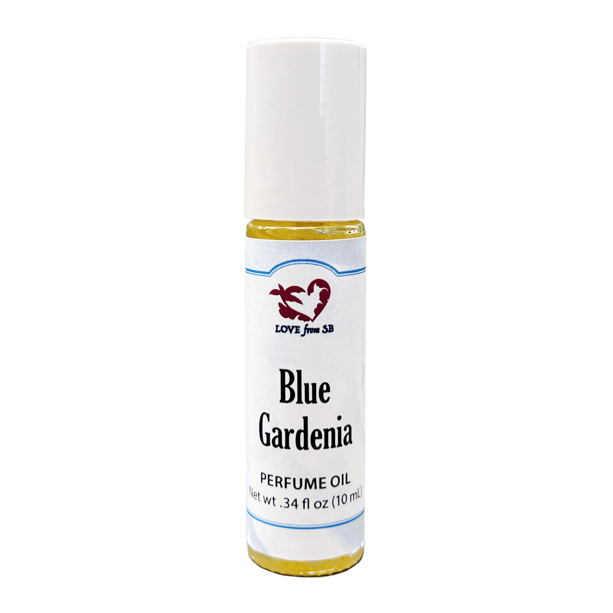 Blue Gardenia Perfume Oil | .03 oz/10 ml Roll On Bottle with Organic Jojoba Oil | Made in Santa Barbara, California (Blue Gardenia)