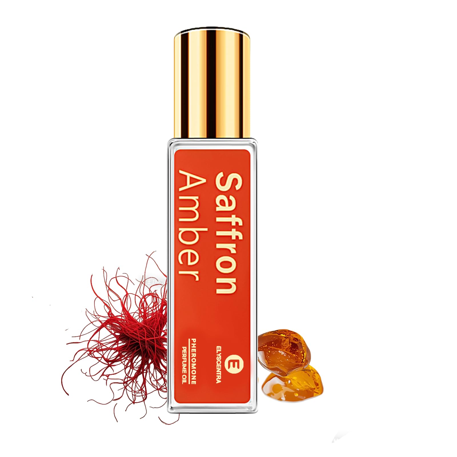 Elyscentra Pheromones Perfumes for Woman And Men, Long Lasting Saffron Amber Perfume Pheromones Perfumes 0.34FL OZ/10ML Roll On Travel Size Essential Pheromone Oil