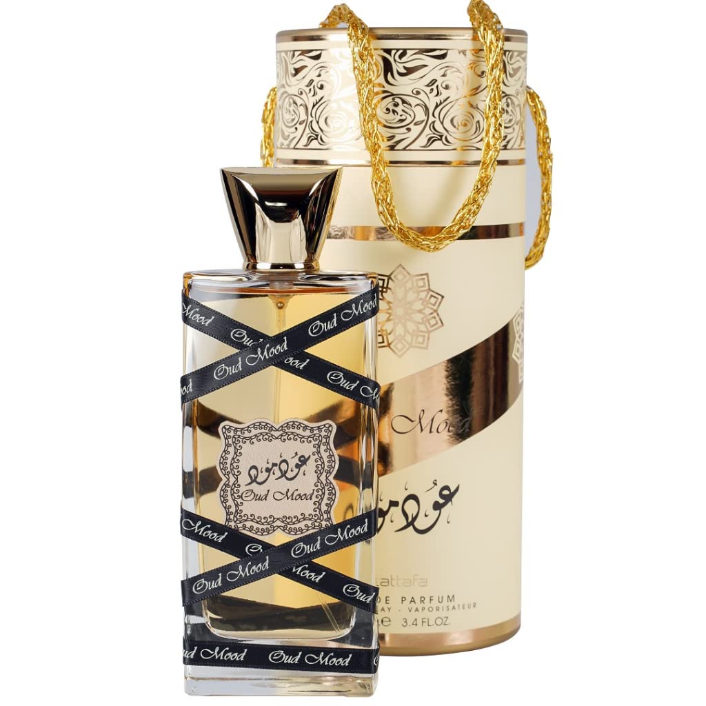 Lattafa Eau de Parfum, Unisex, 3.4 Ounce | Oud Mood | Pack of 2