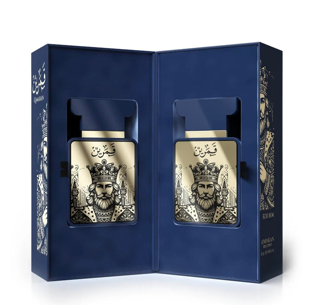 Amaran Qamarain For Him Eau de Parfum 3.4 oz – Woody Fresh Arabian Perfume for Men with Pineapple, Bergamot & Oakmoss – Long-Lasting Masculine Fragrance Made in Dubai