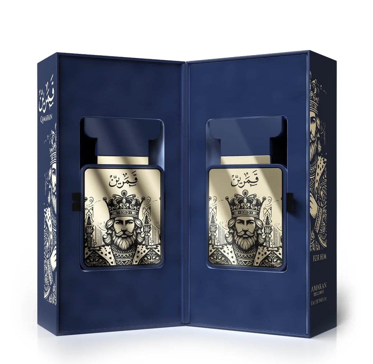 Amaran Qamarain For Him Eau de Parfum 3.4 oz – Woody Fresh Arabian Perfume for Men with Pineapple, Bergamot & Oakmoss – Long-Lasting Masculine Fragrance Made in Dubai