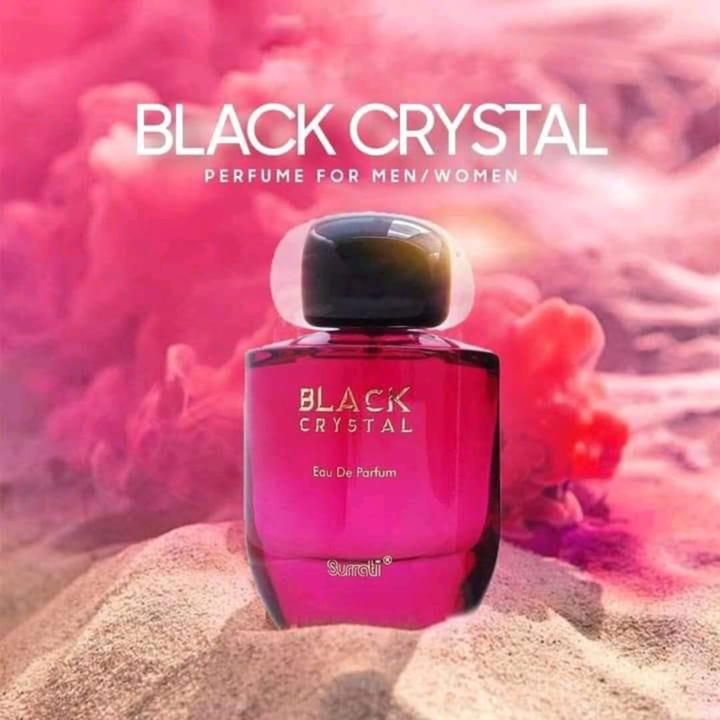 Surrati Black Crystal Arabian Perfumes For Women - Eau de Parfum Spray 100ML (3.4 OZ), Exotic Womens Perfume With Vanilla, Blasamic & Oriental Notes - Long Lasting Perfume For All Day Freshness