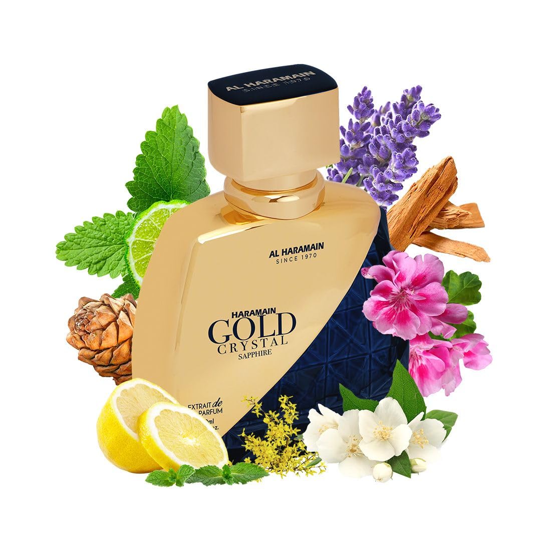 Al Haramain Gold Crystal Sapphire Extrait de Parfum Spray for Women, 3.4 Ounce