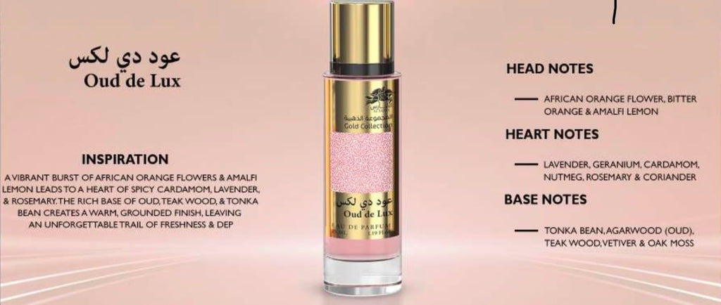 Oud de Lux Eau de Parfum, 1.19 oz made in UAE