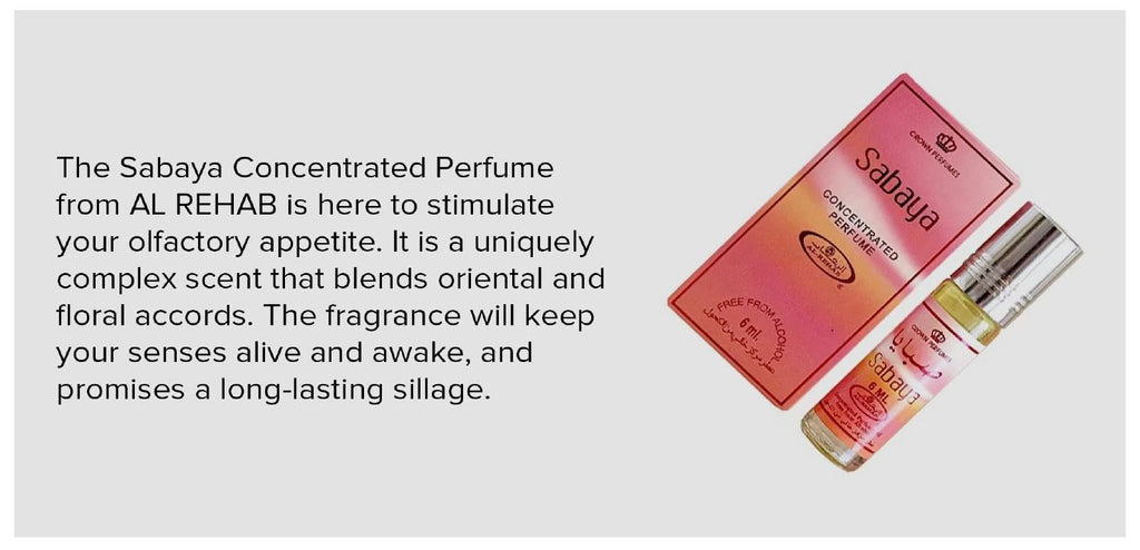Al-Rehab Sabaya Concentrated Perfume Rollerball 6 ML/0.20 (Unisex) (Pack of 2)