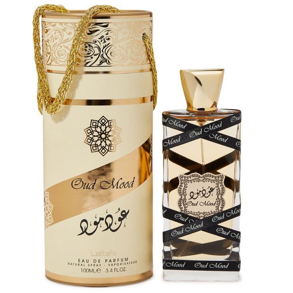 Lattafa Eau de Parfum, Unisex, 3.4 Ounce | Oud Mood | Pack of 2
