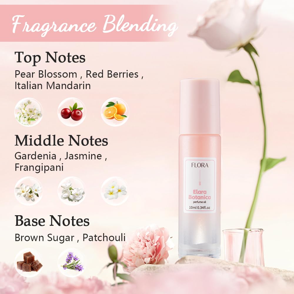 Elara Botanica Pheromones Perfumes for Women, Long Lasting Roll On Fragrance Oil, Travel Size Scent for Confidence, Charm & All Day Wear