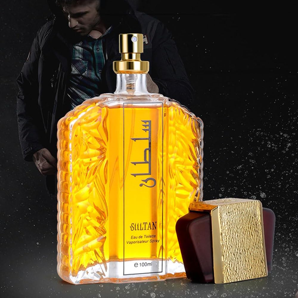 AJIEDSBHI Dubai Perfume for Men - Sultan Gold Perfume Oil, 3.4 Fl.oz Elegant & Long Lasting Scent, Exotic Arabian Perfume Oil Spray for Men (Red box)