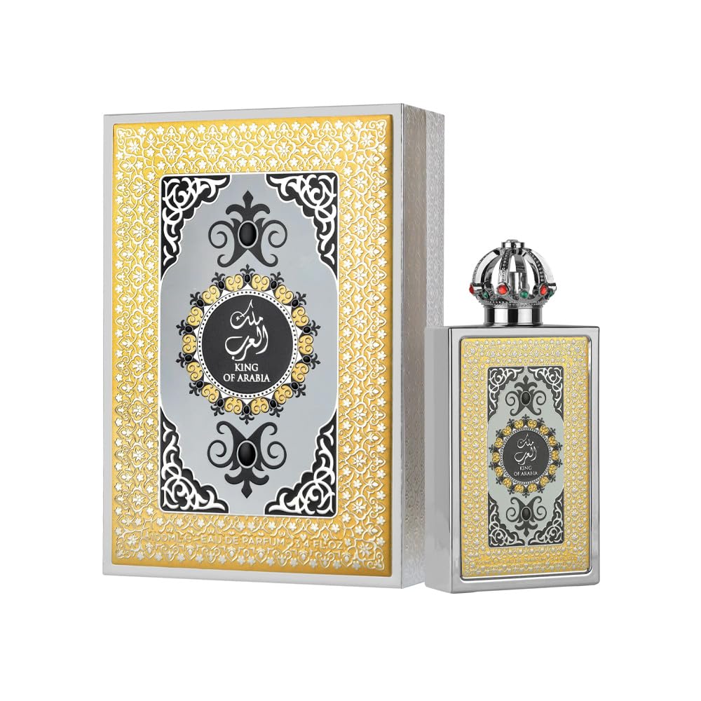 Lattafa Pride King of Arabia – Citrus, Fruity, Woody, Leather – Eau de Parfum Spray Long-Lasting Fragrance for Men, 3.4 Ounce / 100 ml