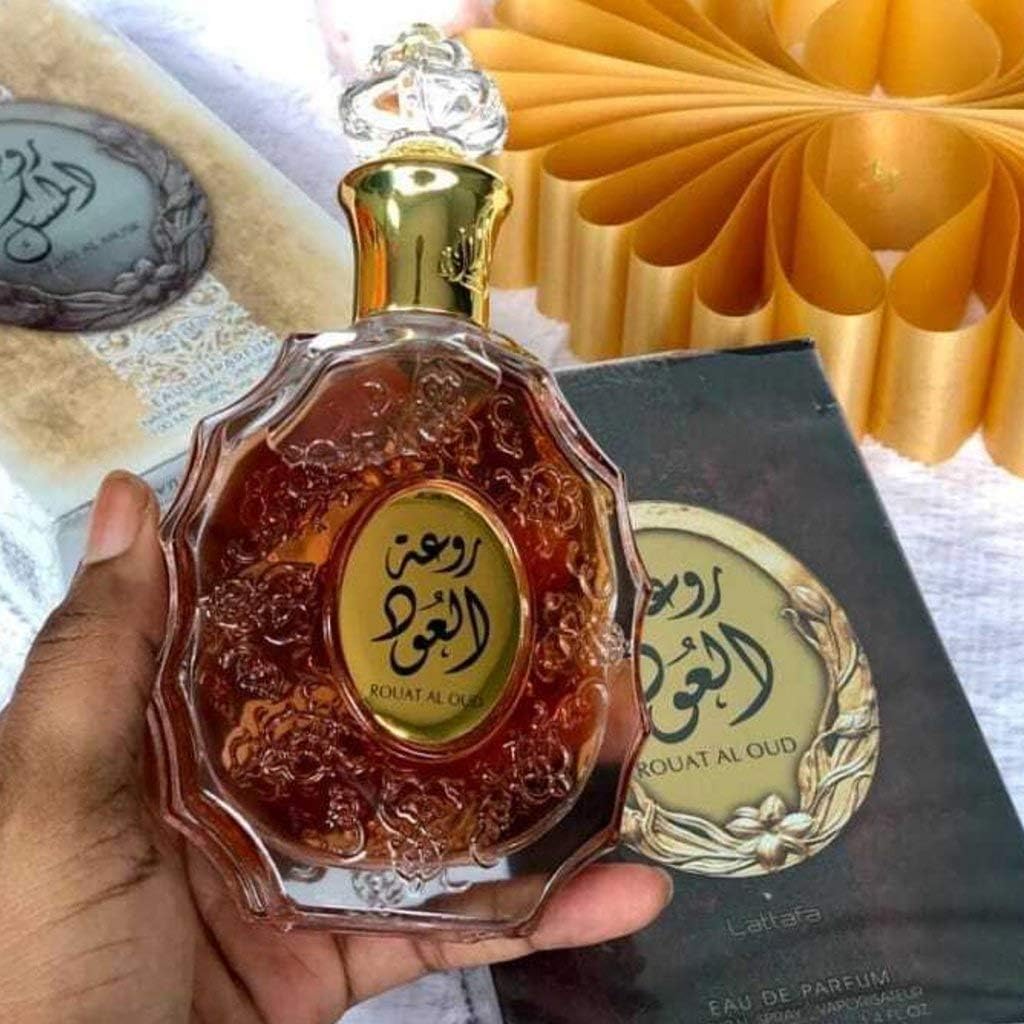 Lattafa Rouat Al Oud for Unisex Eau de Parfum Spray, 3.4 Ounce