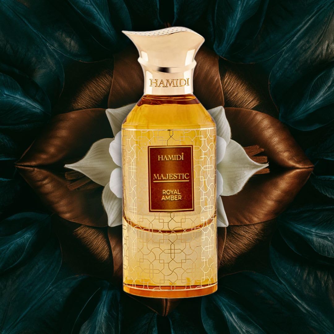 Hamidi MAJESTIC ROYAL AMBER Arabian Perfumes for Women & Men, Long Lasting Perfume Spray 85ML (2.8 OZ), Unisex Perfume, Luxurious Eau De Parfum - Allure & Elegance in Every Spray