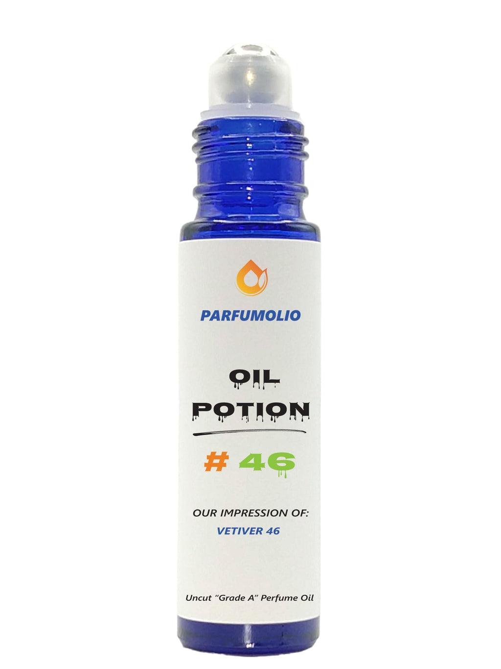 ParfumOlio Oil Potion # 46 Inspired by Vetiver 46 Unisex Uncut Grade A Fragrance Body Oil Dupe Concentrated Long Lasting Roll-On 10ml / 0.33 oz