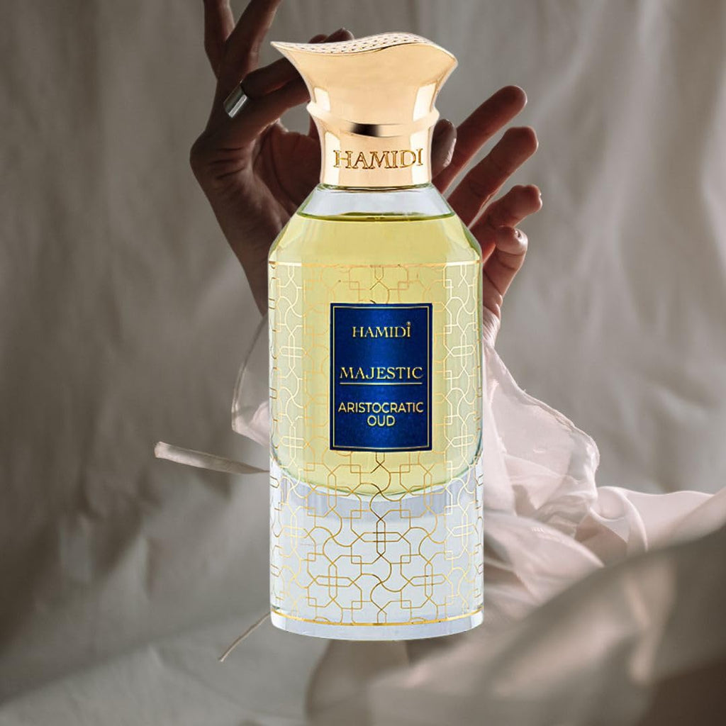 Hamidi MAJESTIC ARISTOCRATIC OUD Arabian Perfumes for Women & Men, Long Lasting Perfume Spray 85ML (2.8 OZ), Unisex Perfume, Rich Blend Of Luxurious Fragrance, Eau De Parfum