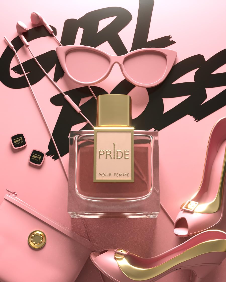 Rue Broca Pride Pour Femme Eau de Parfum For Women, 3.4 Fl. Oz – Elegant French Fragrance for Women, Long-Lasting Fruity Floral Scent with Green Apple, Jasmine, and Vanilla
