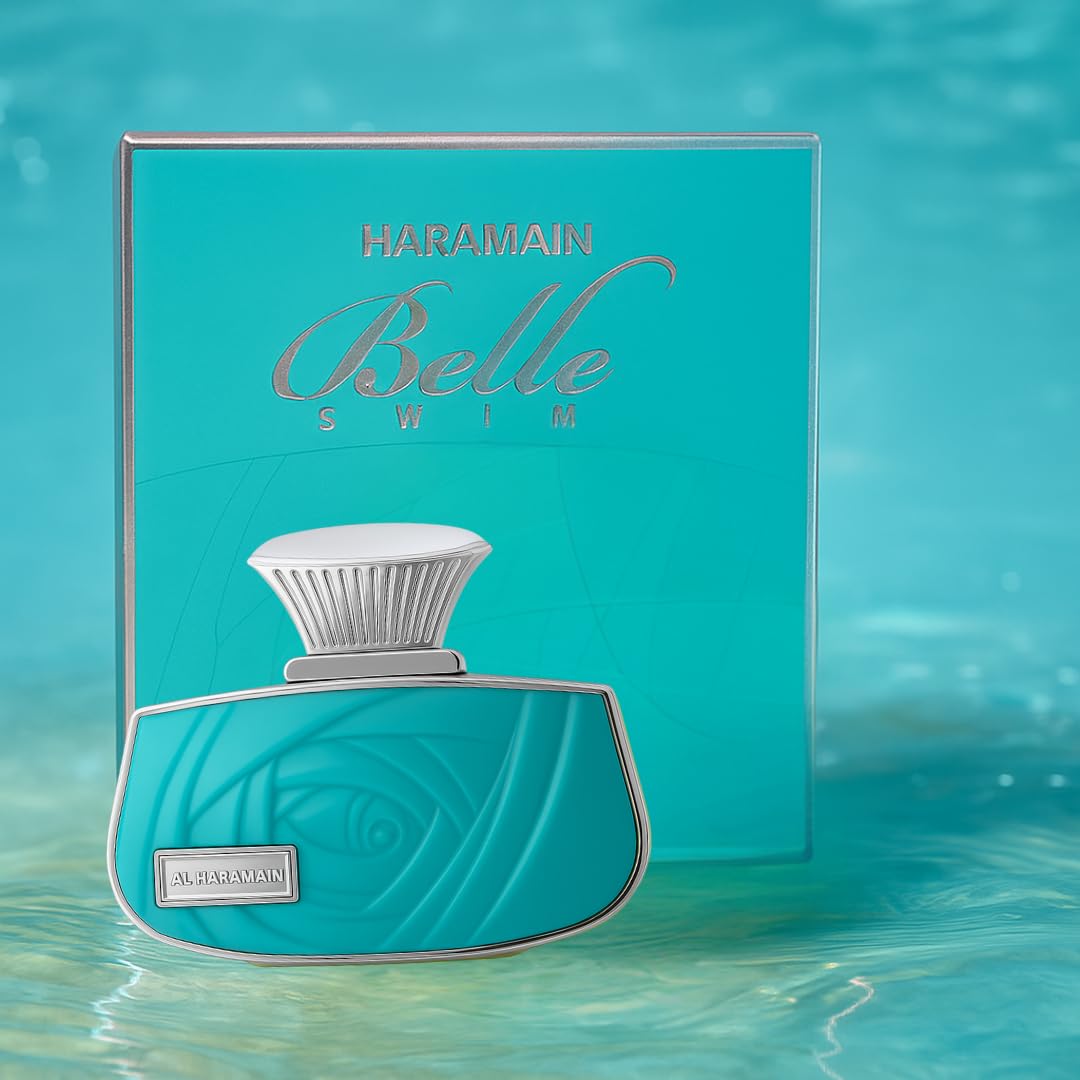Al Haramain Belle Swim Eau De Parfum, 75ml, Citrus Fragrance, Turquoise