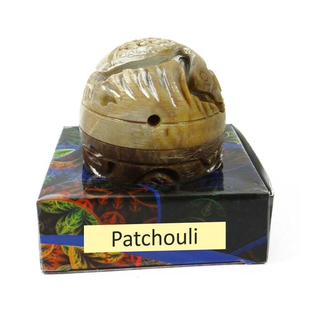 Stone Jar Patchouli Solid Perfume Long Lasting Body Fragrance In Large Hand Carved- 8 gm, (Pack Of 1)