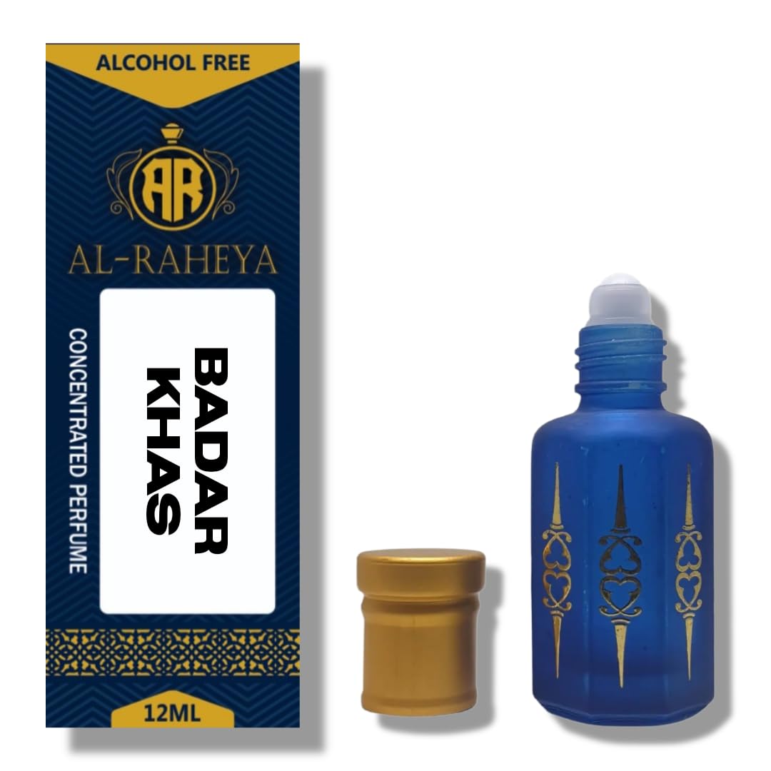 Al Raheya Attar Ittar Concentrated Perfume Oil, 12ml/0.4 fl oz, Alcohol Free (Badar Khas)
