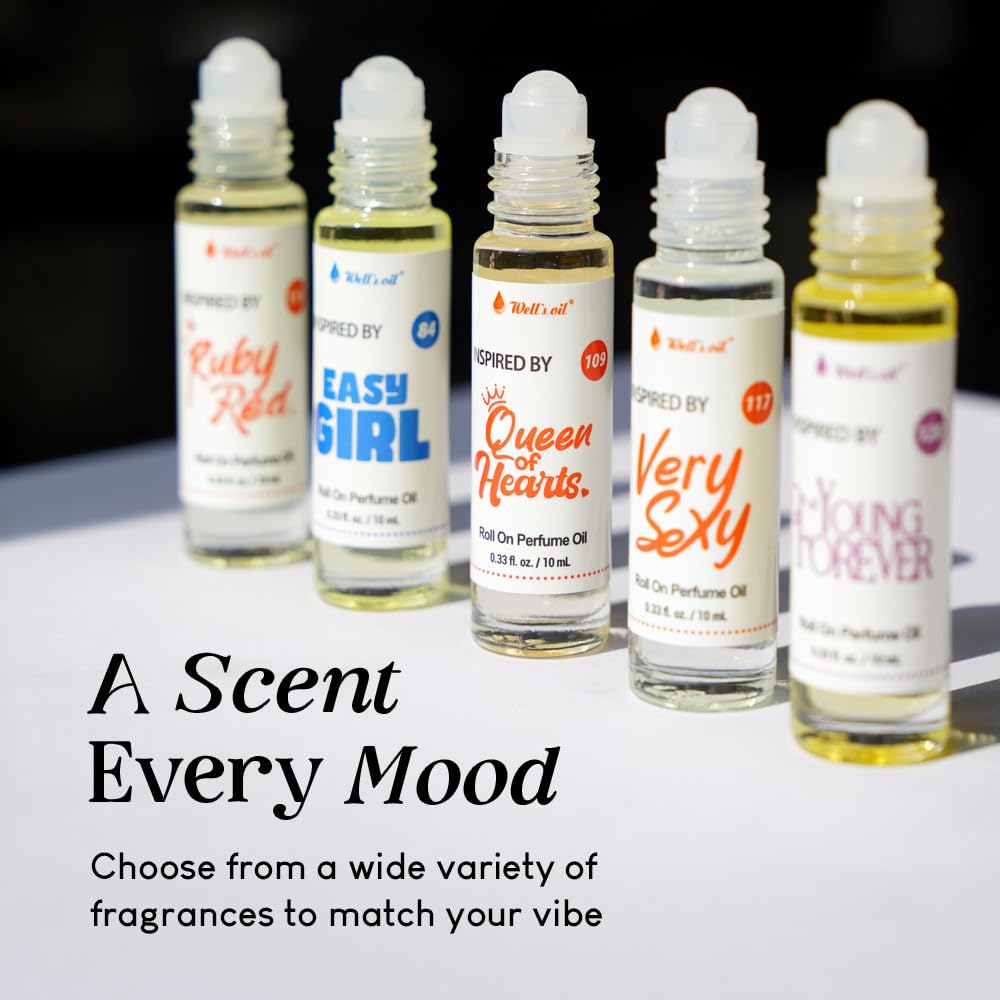 Well's Oil Roll-On Perfume Oil (Amber White) | Long-Lasting | Paraben-Free | 0.33 Fl Oz / 10 ml