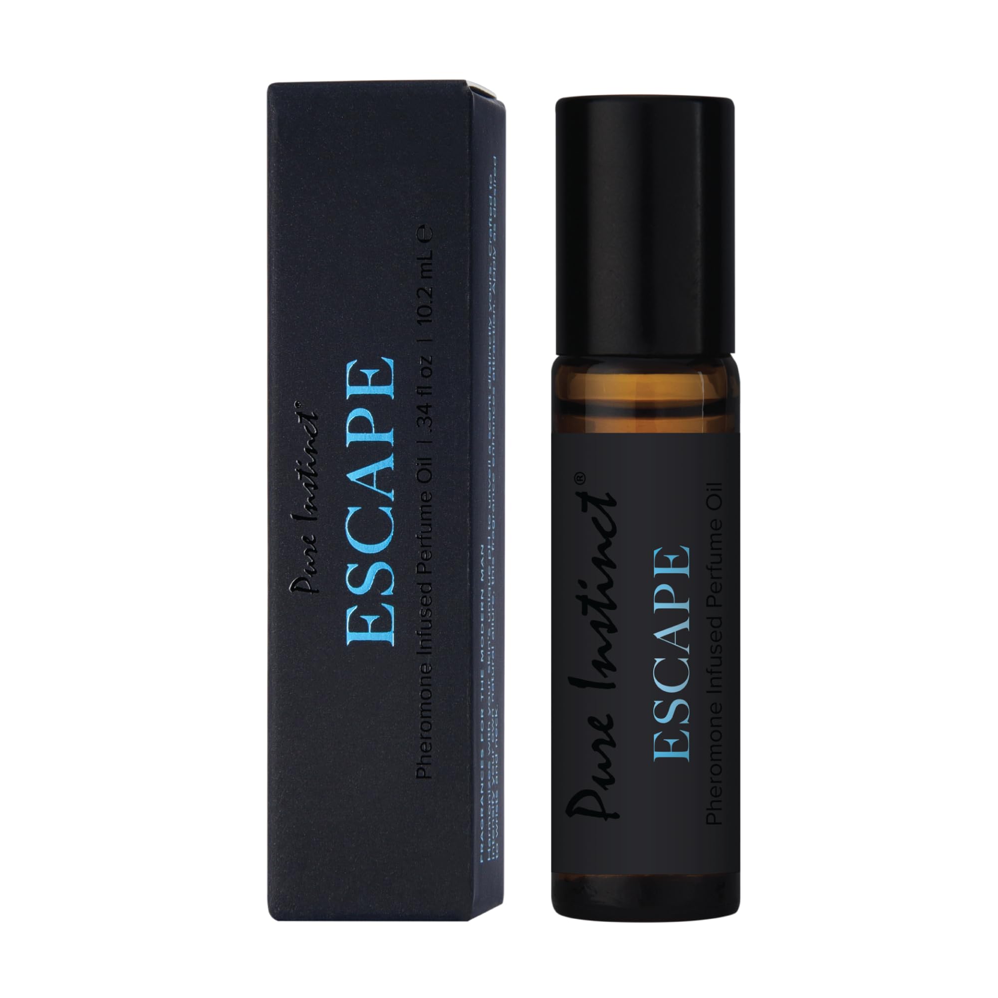 Pure Instinct ESCAPE The Original Pheromone Infused Essential Oil Perfume Cologne - Men's Collection - TSA Ready (Roll On Bottle 0.34 Fl. Oz./10.2mL)