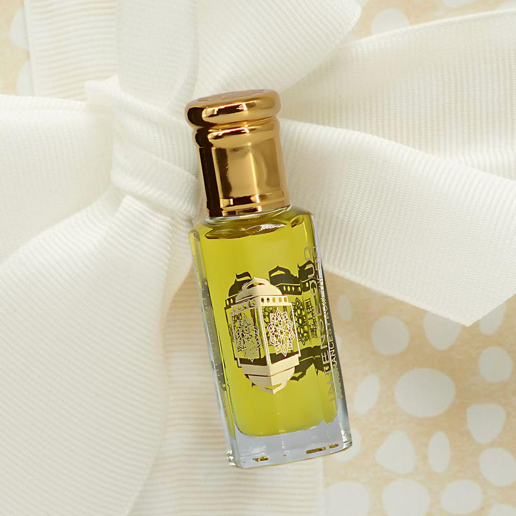 INTENSE OUD Platinum Sand Long Lasting Arabian Perfume Oils for Women 12ML (0.40 OZ) Fragrance Oil with Peach, Amber & Creamy Vanilla - Concentrated Perfume Oil & Valentines Day Gift With Black Box