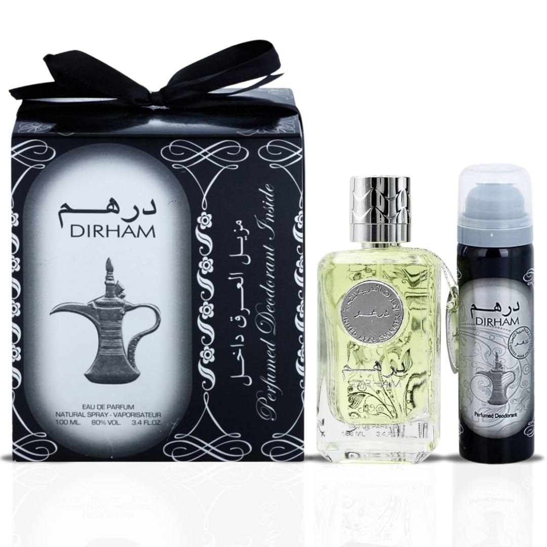 Ard Al Zaafaran Dirham Eau De Parfum Spray 100ML (3.4 OZ) With Deodorant 50ML Long Lasting Unisex Scent, Exquisite Aroma.