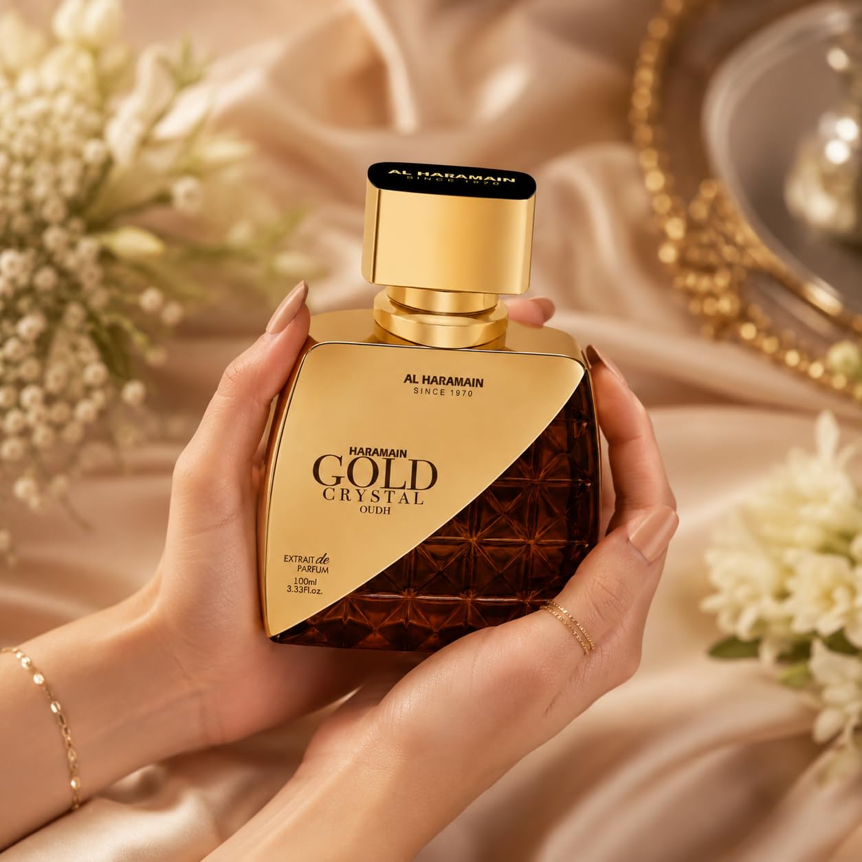 Al Haramain Gold Crystal Oudh Extrait de Parfum Spray for Men, 3.4 Ounce